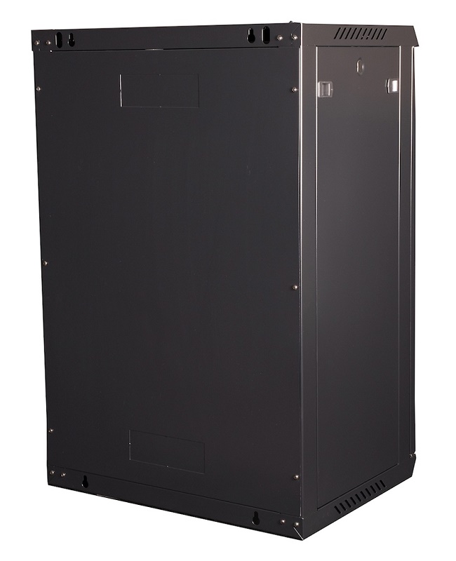 Шкаф 19" телекоммуникационный настенный, 18U 901х600х450 мм, дверь металл, черный