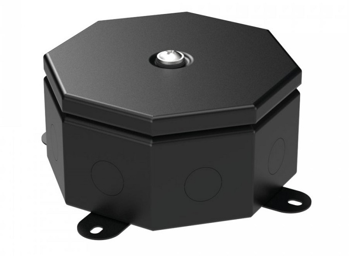 Коробка распределительная металлическая Октагон черная 130х130х63 (9 шт/кор)