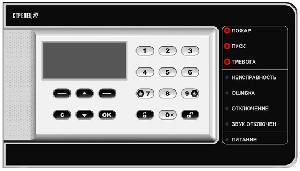 Контроллер радиоканальных устройств системы Стрелец-ПРО с ЖК-дисплеем, клавиатурой и GSM-коммуникатором (2SIM); f-раб.868МГц, до 127 ретрансляторов, до 1920 дочерних устройств