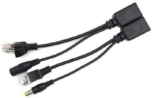 Комплект сплиттер+инжектор, пассивный, 12VDC, цвет-чёрный