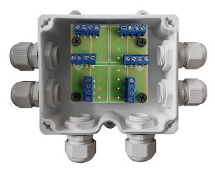 Устройство соединительное взрывозащищённое, маркировка 0Ex ia IIC T6 , в корпусе из антистатичного пластика, 4 пластиковых кабельных ввода (11-17), тип клеммников - DG3