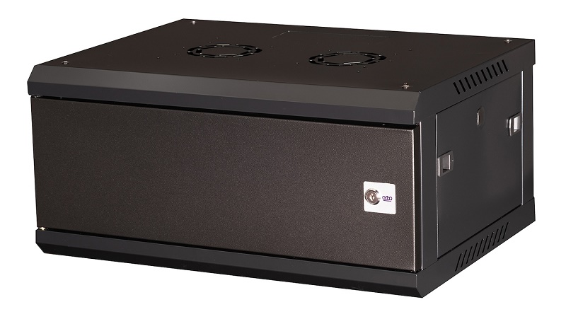 Шкаф 19" телекоммуникационный настенный, 4U 280х600х450 мм, дверь металл, черный