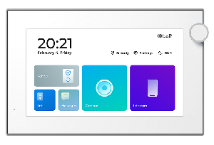 7-дюймовый IP-видеомонитор для помещений с возможностью горизонтального и вертикального монтажа, возможностью управления лифтом, отображением сообщений от управляющей компании, PoE, подключением 8 камер, памятью для фотографий/видео и автоответчиком. Linux. 95x127x27 мм