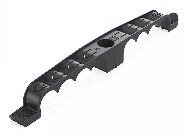 Держатель труб для прямого монтажа двусторонний на 8 мест чёрный d20 (20шт/уп)