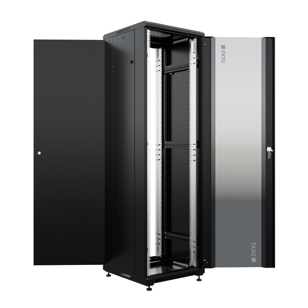 Шкаф напольный универсальный серверный 42U 600х600мм, дверь стеклянная