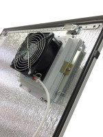 Вентилятор с фильтром, воздушный поток 70м3/ч,&nbsp;&nbsp;Uпит. 220В ± 10%. Потребляемая мощность 30Вт, IP55