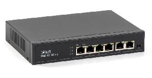 Коммутатор неуправляемый PoE Plus, мощность 65Вт, порты: 4-Ethernet, 2-Uplink