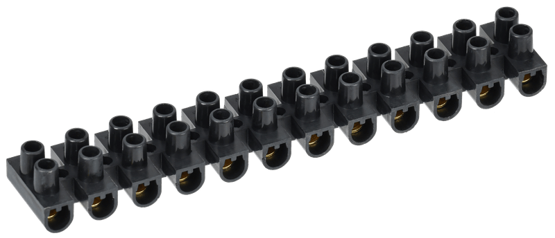 Зажим винтовой полистирол 1,5-4,0мм2 12пар черный/синий