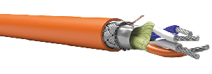 Симметричный кабель для интерфейса RS-485, огнестойкий, 2х2х0,78, бухта 200 м, оранжевый