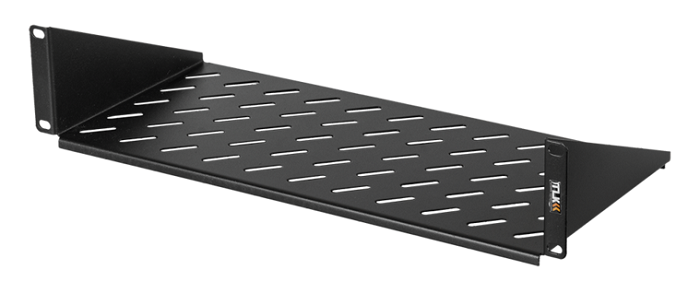 Полка фронтальная 19" 2U, глубиной 200мм, черная