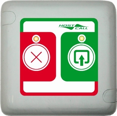 Кнопка вызова «Не входить»/«Входите» для системы вызова посетителей в кабинет HostCall-CV, подключается по 2-х проводной линии к светозвуковому табло MP-740R2.