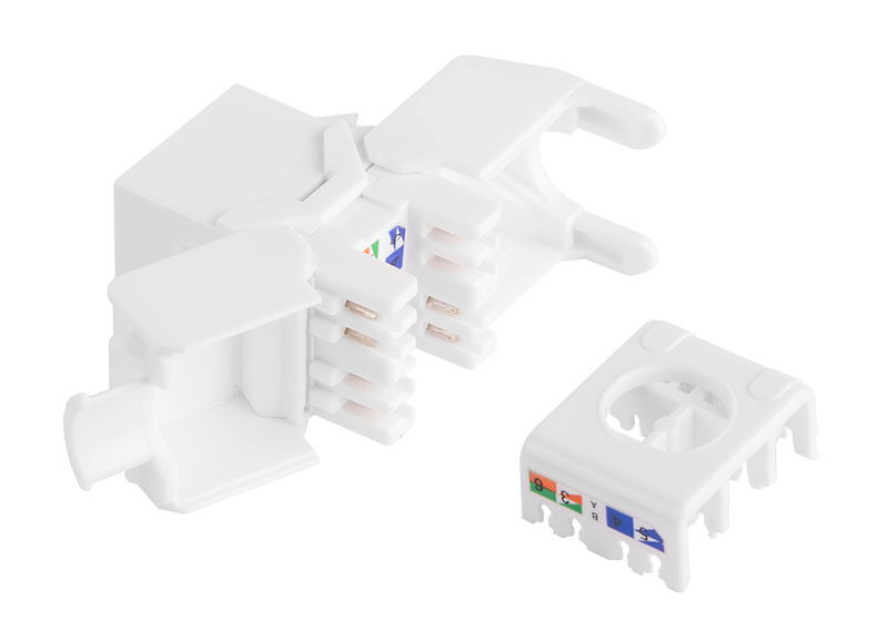 Модуль-вставка Essential Line, типа Keystone, Кат.6 (Класс E), 250МГц, RJ45/8P8C, самозажимной, T568A/B, неэкранированный, белый