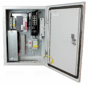 Уличный коммутатор с термостабилизацией и резервным питанием на базе уличной станции OSNOVO OS-34TB1. Порты: 6 x FE (10/100Base-T) с PoE (до 30W) + 2 x FE (10/100Base-T) с PoE (до 60W) + 1 x GE (10/100/1000Base-T) + 2 x GE SFP (1000Base-X). Суммарный бюджет PoE до 240W.