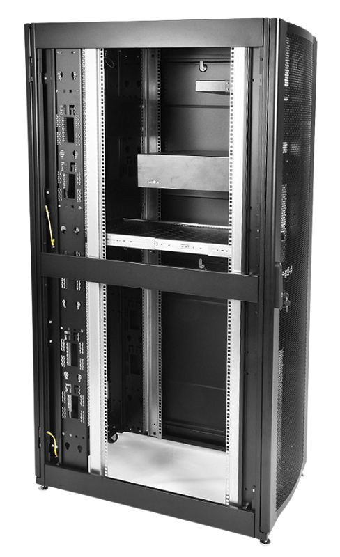 Шкаф серверный ПРОФ напольный 48U (800 × 1000) дверь перф. 2 шт., черный, в сборе