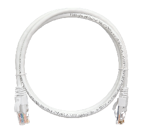 Коммутационный шнур U/UTP 4 пары, Кат.5е, 2хRJ45/8P8C, T568B, Molded, PVC, белый, 1м