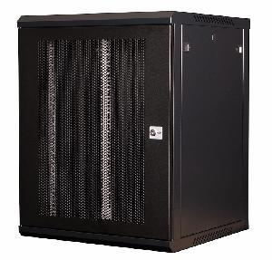 Шкаф 19" телекоммуникационный настенный, 15U 769х600х600 мм, дверь перфорация, черный