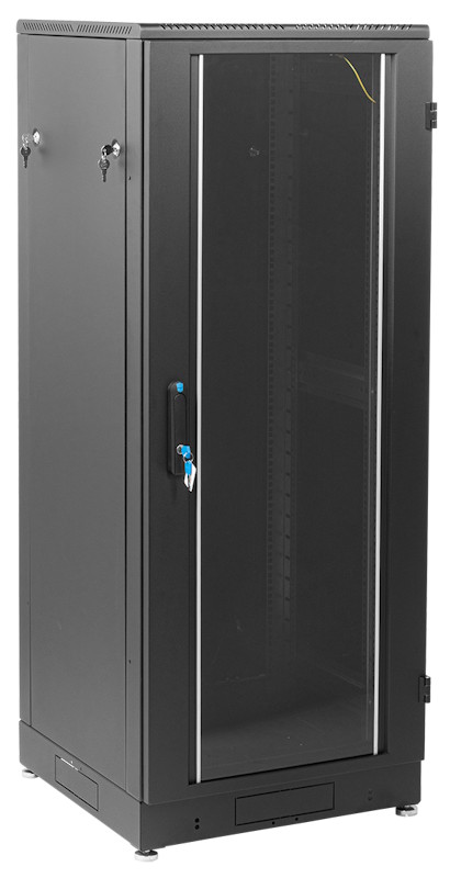 Шкаф телекоммуникационный напольный 36U (600 × 800) дверь стекло, чёрный