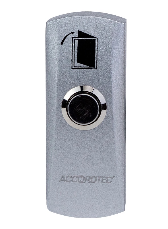 Кнопка выхода металлическая, накладная, НО, 82 х 32мм, цвет серебро.