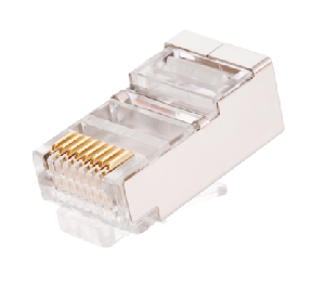 Коннектор NIKOMAX RJ45/8P8C под витую пару, Кат.6 (Класс E), 250МГц, покрытие 50мкд, универсальные ножи, экранированный, уп-ка 100шт.