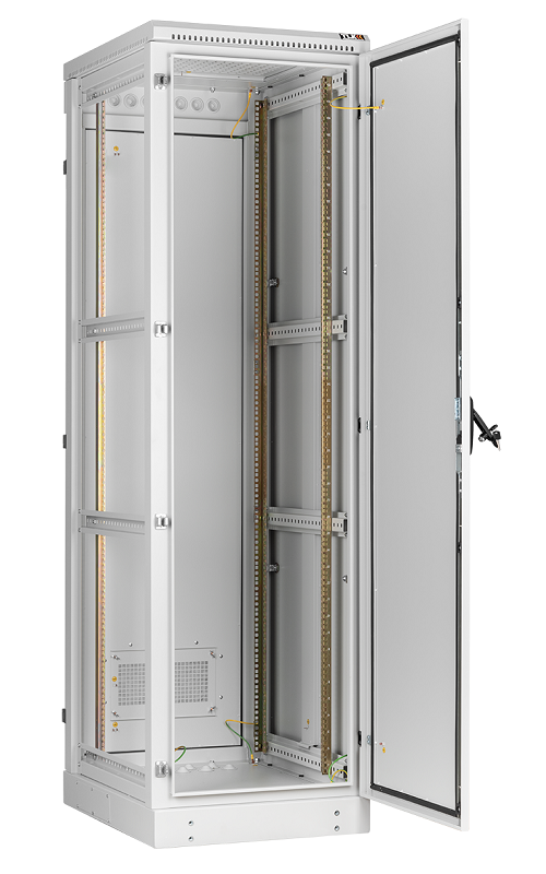 Напольный шкаф 19", 42U, промышленный, цельнометаллические двери, степень защиты IP54, Ш600хВ2070хГ800мм, серый.