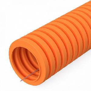 Труба гофрированная ПВХ легкая 350 Н оранжевая с/з d25 мм (50 м/уп)