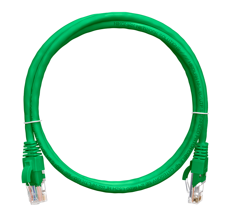 Патч-корд 0,5 метра U/UTP 4 пары, Кат.5е, LSZH, 2хRJ45/8P8C, T568B, Molded, зелёный