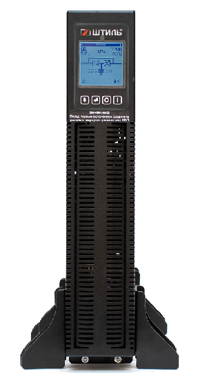 Источник бесперебойного питания в стойку, on-line (с двойным преобразованием), чистая синусоида, 1000 ВA (900 Вт); U-вх.220 В; под внешние аккумуляторы, U-акб.36 В, I-заряд.5 А; ЖК-дисплей; выходные разъёмы - IEC-320-C13 (6 шт.), EURO с заземлением (1 шт.); холодный старт, совместим с генератором; высота 2U; IP20, t-раб.+5...+40°C, 88х482х401 мм