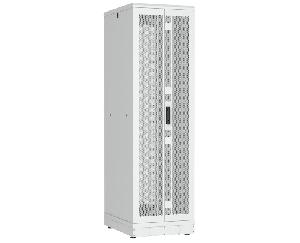 Напольный шкаф 19", 42U, двустворчатые перфорированные двери, металлические стенки, Ш600хВ2010хГ800мм, в разобранном виде, серый