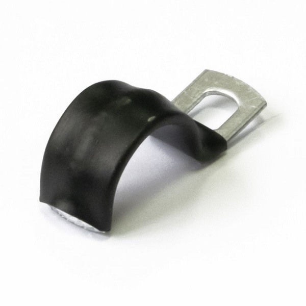 Скоба металлическая однолапковая с полимерным покрытием СМО-П d14-15 мм (100шт/уп)