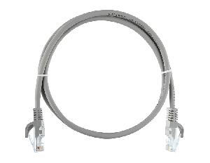 Патч-корд 0,3 метра U/UTP 4 пары, Кат.5е, LSZH нг(А)-HFLTx, серый, Essential Line, 100МГц, 2хRJ45/8P8C, T568B, заливной, с защитой защелки, многожильный, BC (чистая медь), 25AWG (7x0,175мм)