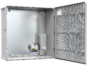 Термошкаф из армированного стекловолокном полиэстера с обогревом. Класс ударопрочности IK10. -60° ÷ + 80°C. IP66. Потребляемая мощность 350 Вт. Напряжение питания 230V ± 10% AC, 6A. 642х625х260мм.