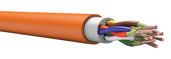 Кабель огнестойкий, 1х2х0,5 кв мм. Низкотоксичный ПВХ пластикат с низким дымо- и газовыделением, бухта 200м.