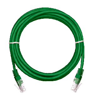 Коммутационный шнур U/UTP 4 пары, Кат.5е (Класс D), 100МГц, 2хRJ45/8P8C, T568B, заливной, многожильный, BC (чистая медь), PVC нг(B), зеленый, 3м, уп-ка 10шт.
