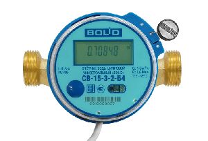 Одноструйный счетчик воды «BOLID» СВ-15-3-2-Б4 c RS-485, класс B, Qn-1,5 м3/ч, 110 мм, без КМЧ