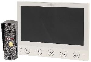 Комплект: монитор видеодомофона 7" и панель вызова 600ТВЛ, 4-х проводная линия связи, встроенный блок питания, белый монитор