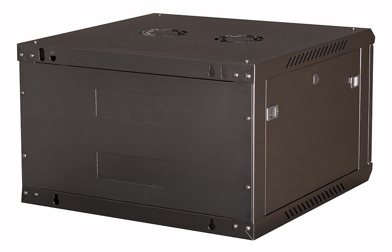 Шкаф 19" телекоммуникационный настенный, 6U 368х600х600 мм, дверь металл, черный