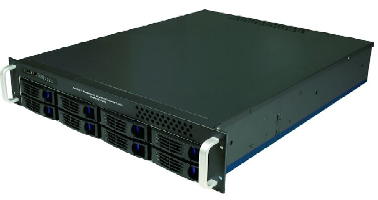 16-ти канальный гибридный регистратор (DTV/IP) реального времени (480 к/с) 4K UHD (8M), 16 BNC входа, аудио RCA 16/2,  вых.– HDMI (2160P) / VGA / BNC, Embedded Linux, 8xSATA (по 8 Tб) – «горячая» замена, e-SATA, Alarm -16/2, 2хRS-485, 2xUSB