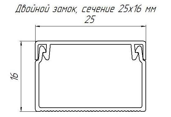 Кабель-канал бук 2-й замок 25х16 мм (50м/уп)