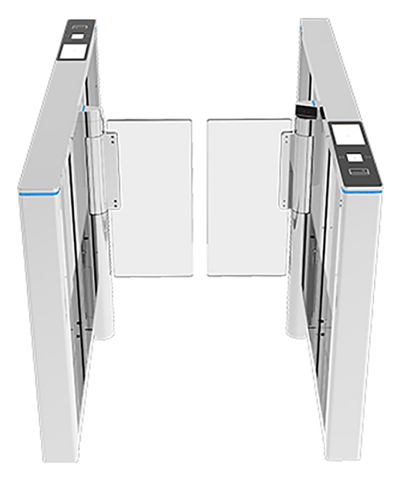 Скоростной турникет распашной (левый и правый модуль) Comet-S1000, нар на отказ 6 млн., инфр. дат. 8 пары., скор. отк. двери 0.8 сек., ширина прохода 900 мм. Цвет - серебро.