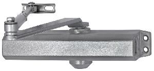 Доводчик двери c тягой EN 1-4, 15 - 85 кг, 1100 мм, 2-х скор., тормоз открывания, задержка закрывания, серебряный