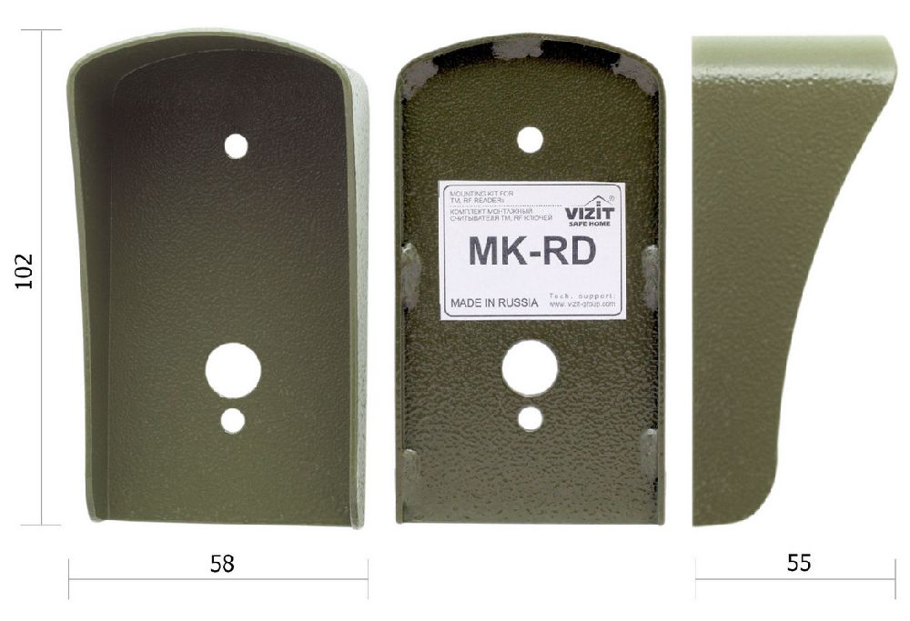 Монтажный комплект МК-RD предназначен для защиты считывателей TM, RF ключей и кнопки “EXIT” от атмосферных осадков