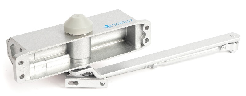 Дверной доводчик. до 90 кг, усилие EN4, две скорости работы, от -10…+50°С, Цвет серый.