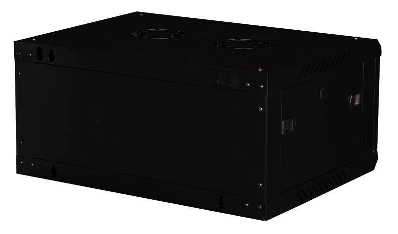 Шкаф 19" телекоммуникационный настенный, 4U 280х600х450 мм, дверь стекло, черный