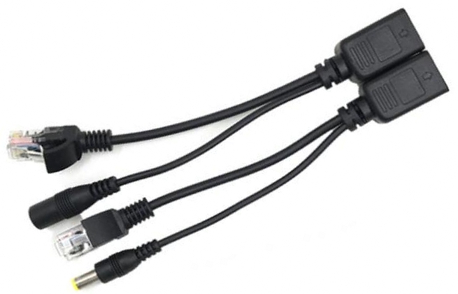 Комплект сплиттер+инжектор, пассивный, 12VDC, цвет-чёрный