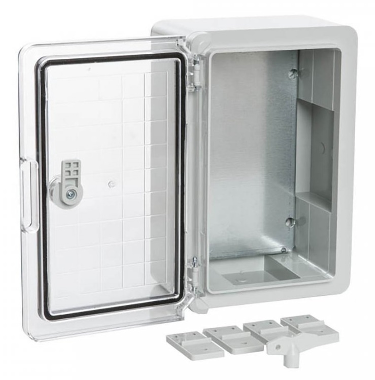 Корпус пластиковый с монтажной панелью ЩМП IP65 прозрачная дверь 300х200х130