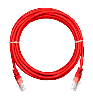 Коммутационный шнур U/UTP 4 пары, Кат.5е (Класс D), 100МГц, 2хRJ45/8P8C, T568B, заливной, многожильный, BC (чистая медь), PVC нг(B), красный, 1м, уп-ка 10шт.