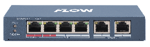 Коммутатор, L2, неуправляемый, 4 порта 10/100M RJ45 PoE, 2 uplink порта 10/100M RJ45, 802.3af/at/bt, 1 порт поддерживает Hi-PoE 60 Вт, бюджет PoE 60 Вт, поддержка режима передачи до 300м,10Мб/с, CAT6; защита от перенапряжения 6 кВ