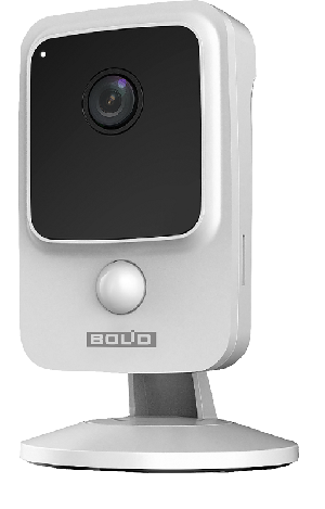 Кубическая сетевая видеокамера, цветная, 4 Мп, объектив 2,8 мм; ИК-подсветка (до 10 м); Micro SD; Mic; DC12V, PoE;-10°C~+45°C