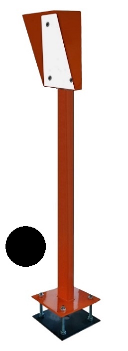 Прямая стойка для считывателя, высота 1270 мм, труба 30х60 мм, защитный кожух 150х250 мм с диэлектрической пластиной, основание 180х180 мм, электрический клеммник, закладная пластина для бетонирования + комплект оцинкованного крепежа