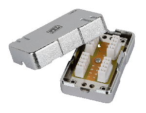 Кабельный соединитель IDC-IDC, Кат.6 (Класс E), 250МГц, 110/KRONE, T568A/B, экранированный, металлик
